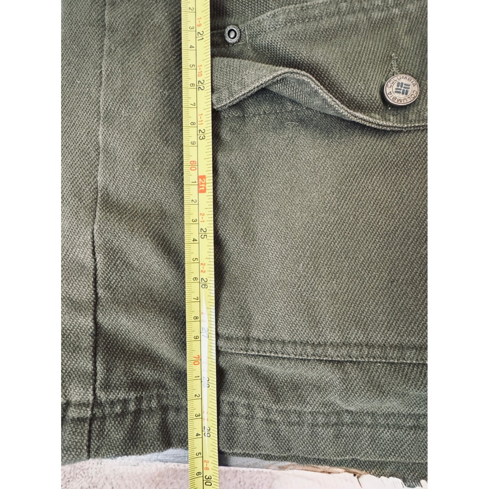 Vintage Columbia River Lodge Barn Chore Jacket Olive Green Flannel Lined Large - Picture 13 of 15